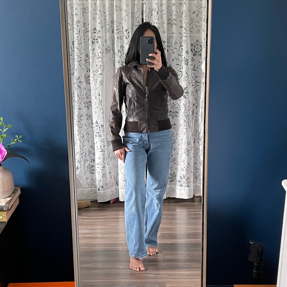 Brown Danier leather jacket (petite friendly) - Picture 5 of 7